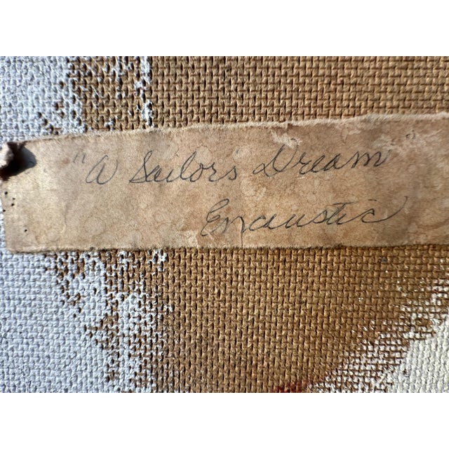Mid-Century "A Sailor's Dream" Encaustic Painting, Signed C. Burns For Sale In San Francisco - Image 6 of 6