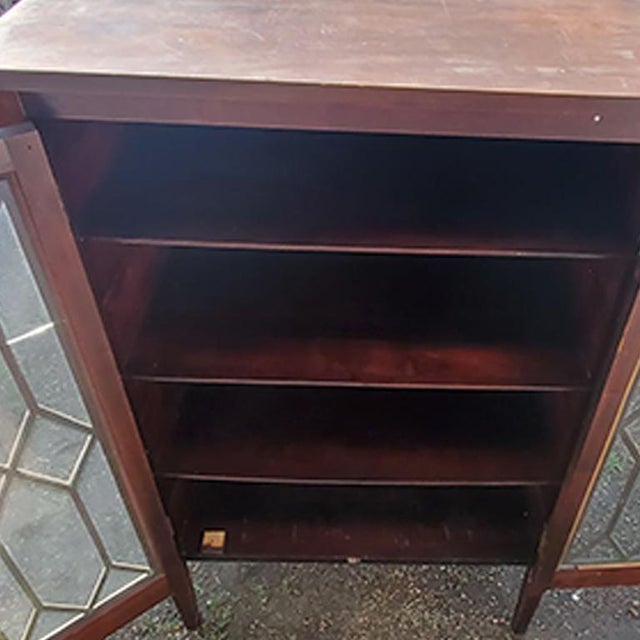 Antique American Mahogany Lawyers Bookcase With Double Glass Doors