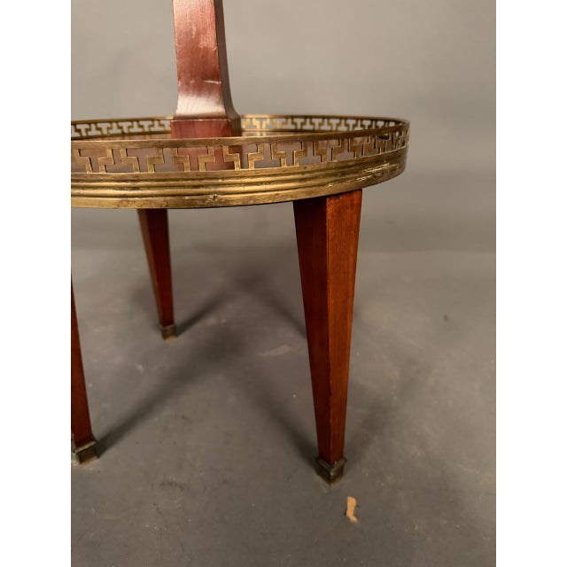 French Neoclassical Style Mahogany Side Table With Marble Top, Circa 1890 For Sale - Image 13 of 15