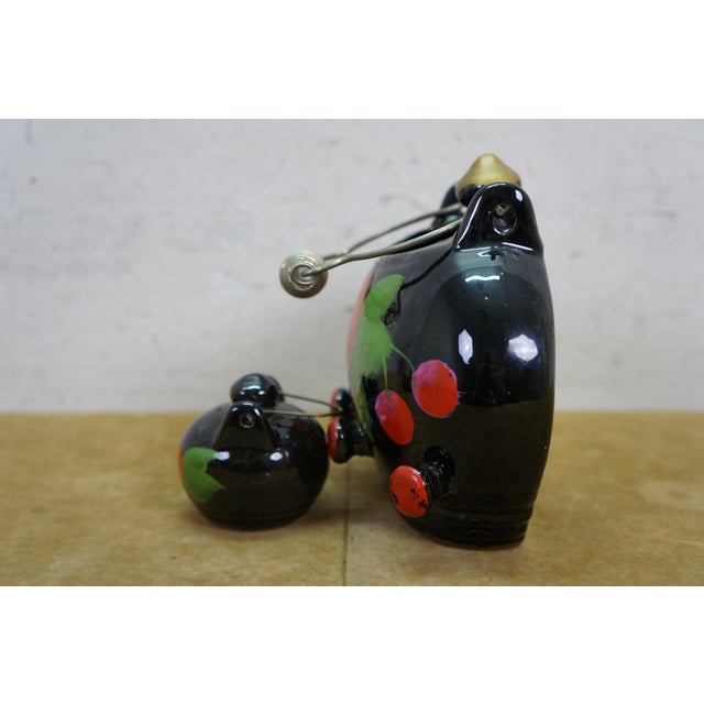 Mid 20th Century Japanese Redware Kitchen Wall Pocket Spice Rack Tea Coffee Shakers Set 8" For Sale - Image 13 of 18