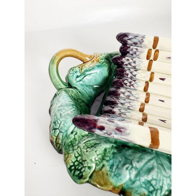 Brown 19th-Century Majolica Asparagus Serving Dish, France For Sale - Image 8 of 10