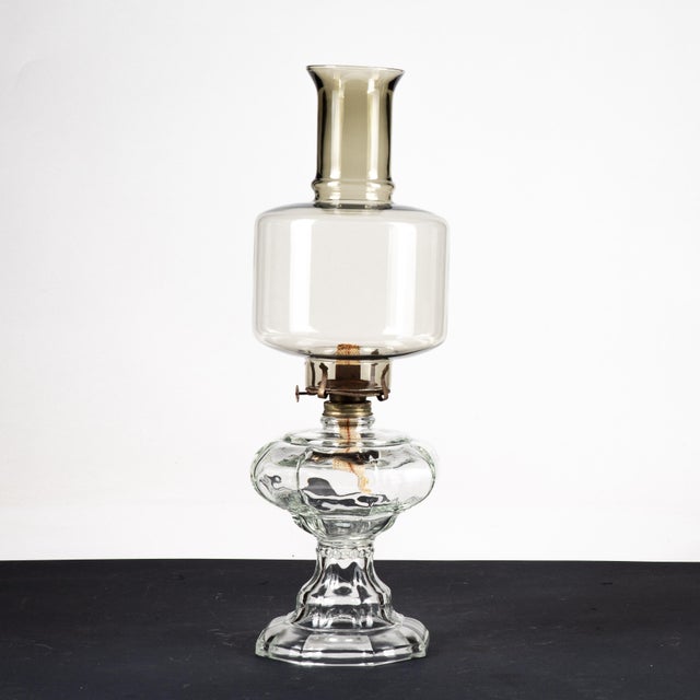 Glass and Metal Oil Table Lamp For Sale - Image 8 of 9