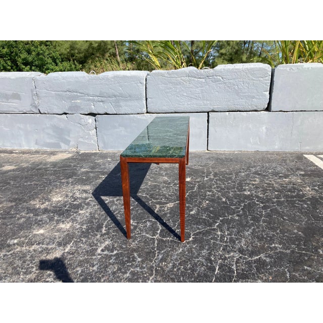 1950s Walnut & Marble Console Table Attributed to Gio Ponti For Sale In Miami - Image 6 of 13