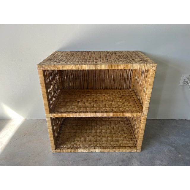 Coastal Vintage Coastal Wrapped Rattan Three - Tier Nightstand / Shelf For Sale - Image 3 of 10