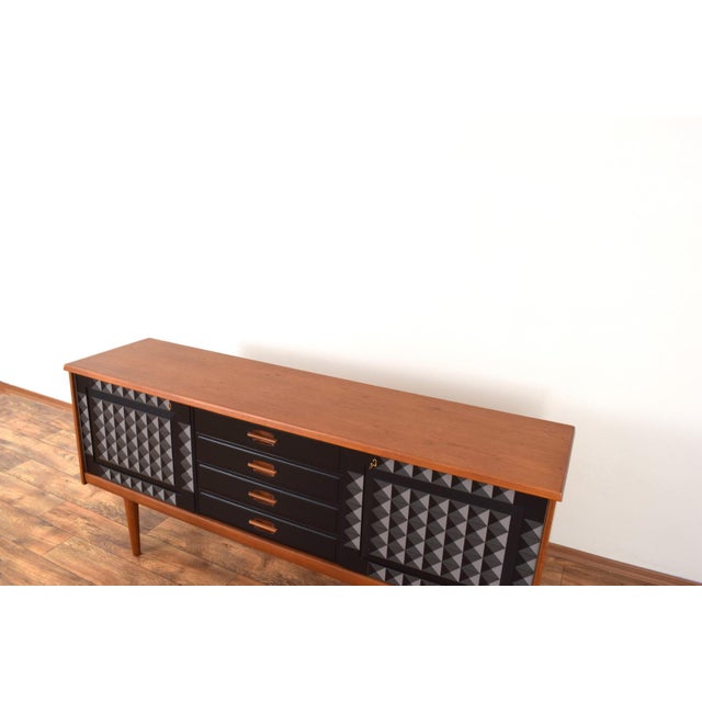 Mid-Century Modern Op-Art Hand-Painted Teak Sideboard by Gustav Bahus, 1960s For Sale - Image 13 of 14