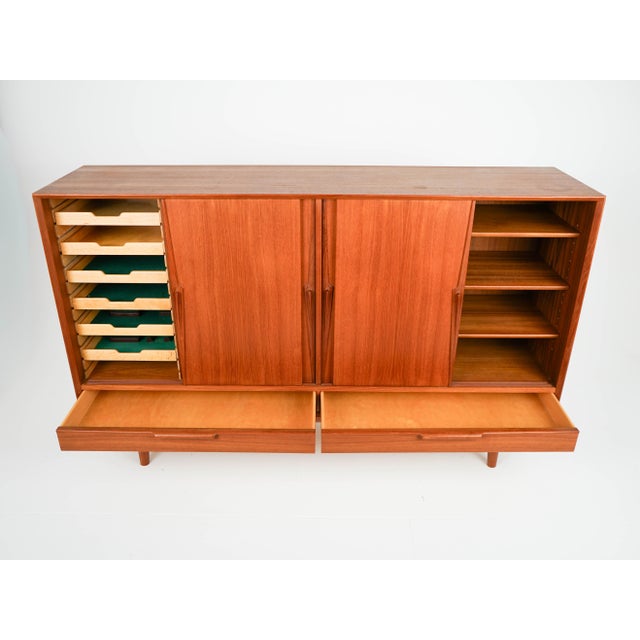 Mid-Century Danish Highboard in Teak by Gunni Omann for Omann Jun, 1960s For Sale - Image 9 of 12