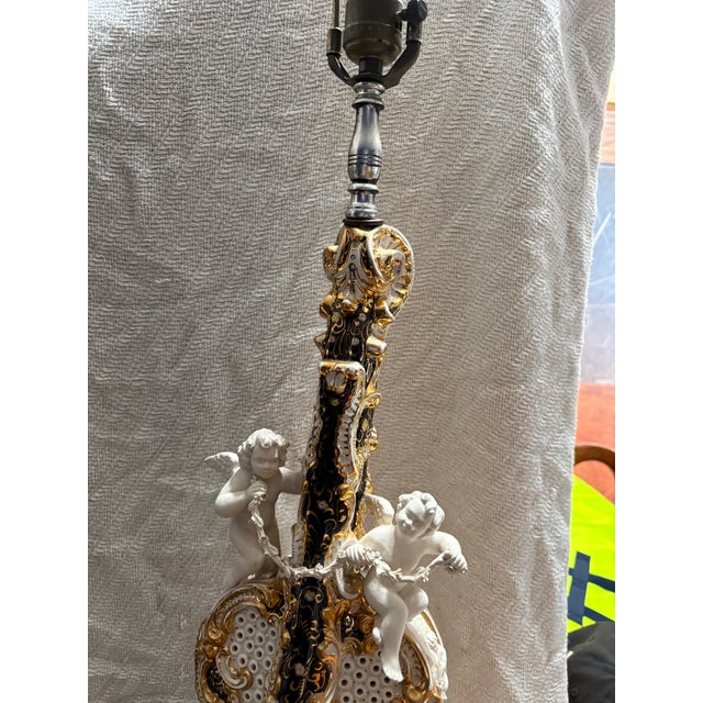 Italian 1950s Capodimonte Porcelain Table Lamp For Sale - Image 3 of 6