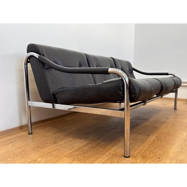 Leather Sofa attributed to Tim Bates for Pieff, England, 1970s For Sale - Image 4 of 13