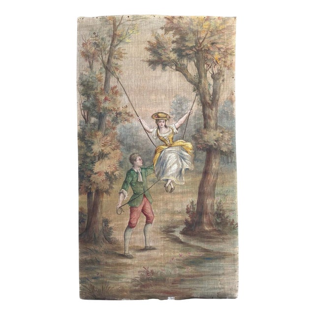 French Artist, Figurative Scene, 1890s-1910s, Painted Cardboard Panel For Sale