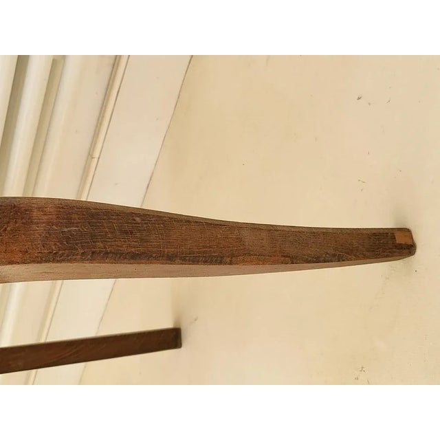 Brown Set of Vintage French Chairs in Leather and Oak, 1950 For Sale - Image 8 of 13