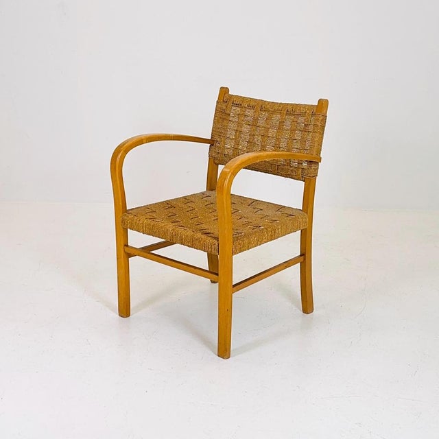 Bauhaus Paper Cord Armchair by Ehrich Dieckmann, 1930s For Sale - Image 11 of 11