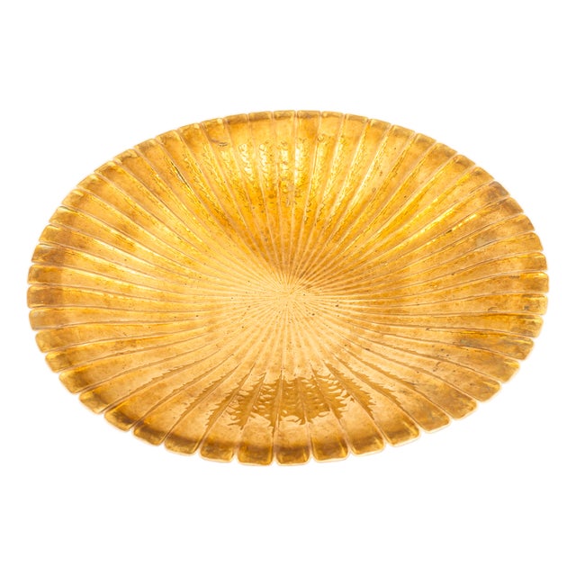 Art Deco Serving Plate in Hammered Copper, Vienna, Austria, 1920s For Sale