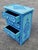 Wood Hand‑Painted Moroccan Nightstand / Blue Zoua9 Woodwork For Sale - Image 7 of 7
