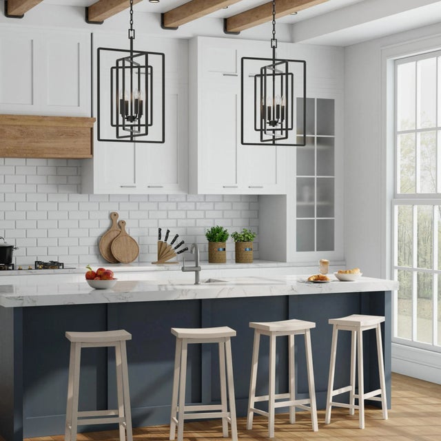 Bronze Dalton 4-Light Geometric Pendant For Sale - Image 8 of 9