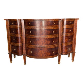 Late 20th Century Maitland-Smith Flame Mahogany Demilune Commode For Sale