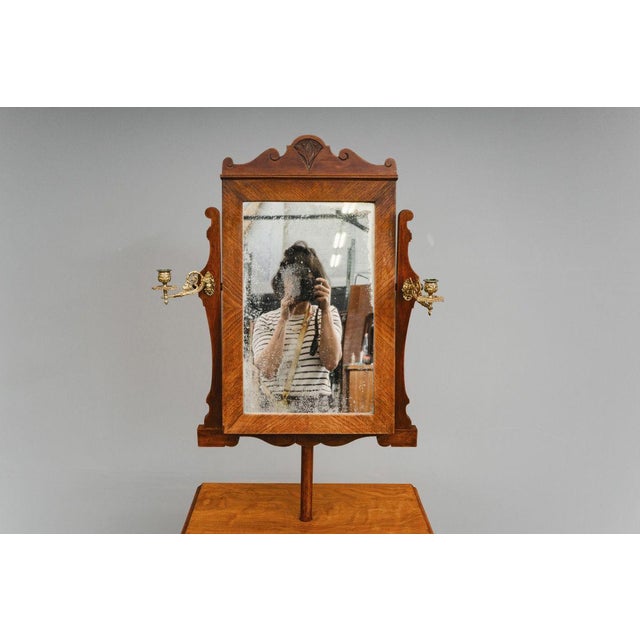 Art Nouveau Vanity Mirror in Walnut, 1900s For Sale - Image 12 of 18