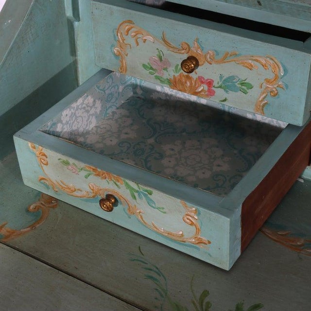 Niccolini Venetian Rococo Hand Painted Bombay Secretary Desk Signed 20thC For Sale - Image 13 of 18