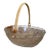 Vintage Clear Pressed Glass Fruit Basket Bowl For Sale