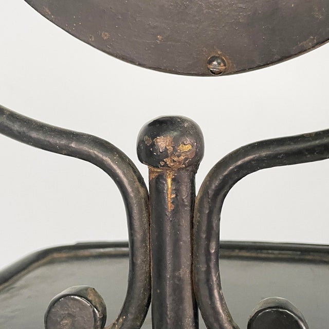 Black Italian Black Metal Console with Mirror and Drawer, Late 1800s For Sale - Image 8 of 18