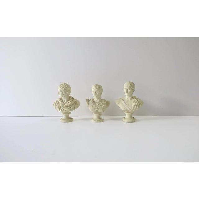 Italian Male Bust Sculptures, Set of 3 For Sale - Image 4 of 13
