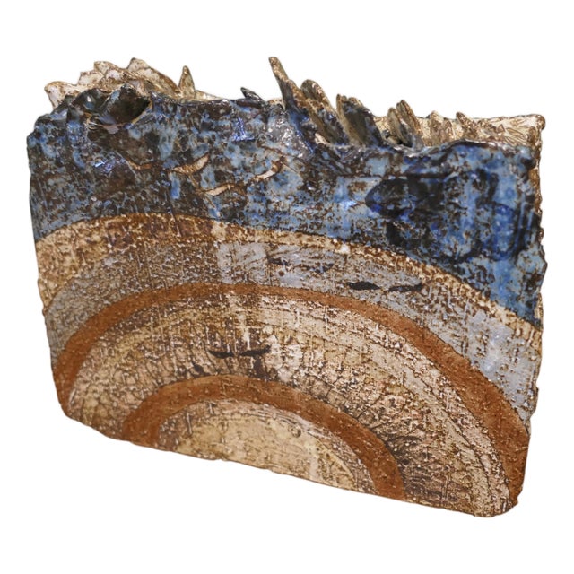 French Studio Art Slab Vase from Saint Emilion, 1980 For Sale
