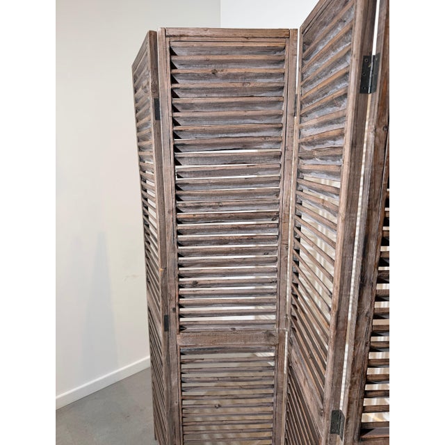 Louvered Room Divider in Wood For Sale - Image 3 of 5