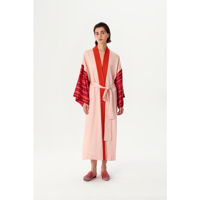 Turkish Kutnu Kimono with Flared Sleeve For Sale - Image 3 of 4