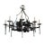 French Mid-20th Century Iron Ring Chandelier With Eight Torch-Shaped Lights For Sale