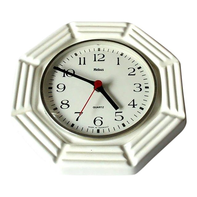 Handmade German Ceramic Kitchen Wall Clock For Sale