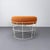 White Wire Stool with Orange Hallingdal Cover by Kvadrat, Germany, 1960s, in Restored conditions. Designed 1960 to 1969