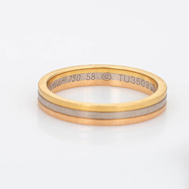 Early 21st Century Vendome Louis Cartier 18k Gold Wedding Band Ring Size 8.25 For Sale - Image 5 of 5