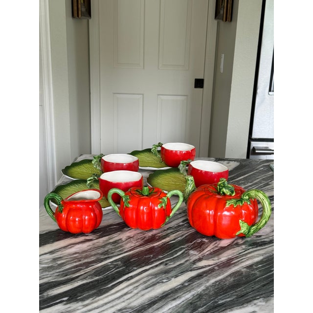 1962 Holt Howard Tomato Motif Tea & Snack Serving Set - 11 Pieces For Sale In Seattle - Image 6 of 12