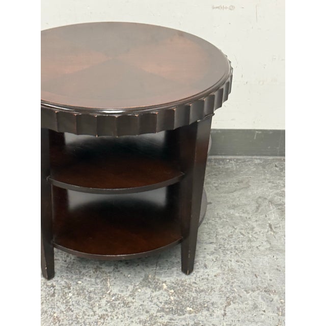 Scallop Edge Tiered Side Table, Vintage For Sale In San Francisco - Image 6 of 12