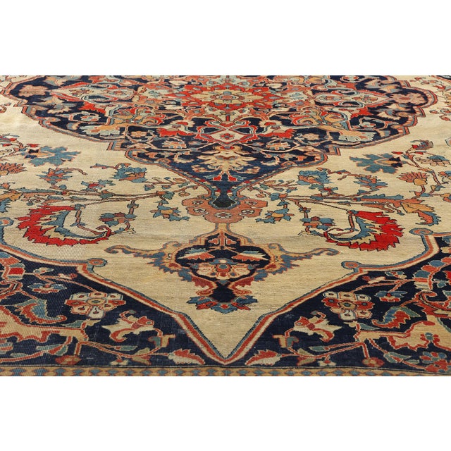 Late 19th Century Late 19th Century Persian Mohtasham Kashan Rug - 06'09 X 10'02 For Sale - Image 5 of 10