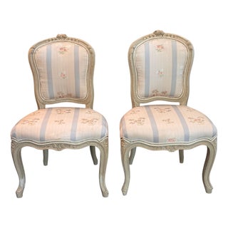 Pair of 19th Century French Painted Side Chairs For Sale