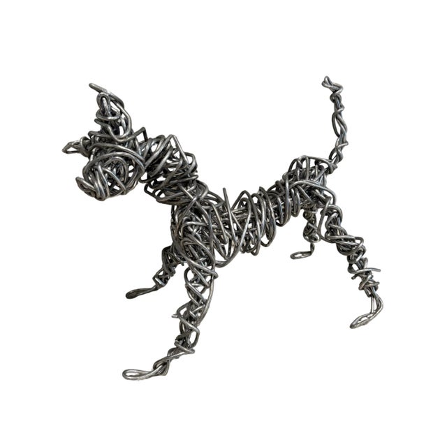 Christopher Shoemaker Two Hand-Made Wire Dog Sculptures by Christopher Shoemaker For Sale - Image 4 of 10