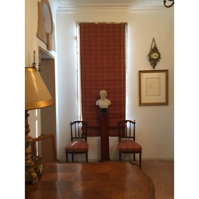 Robert Allen Red and Gold Plaid Fabric in Cotton, Viscose and Nylon