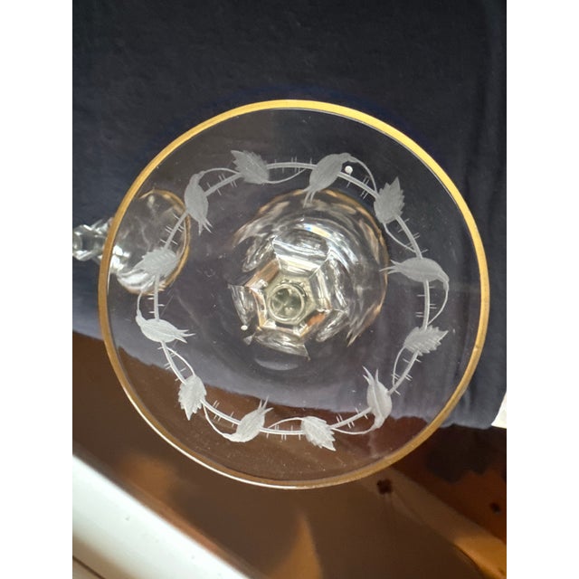 1900 - 1909 1990s Moser “Paula” Crystal Wine Glassed- Set of 5 (4x 180 Ml, 1x 270 Ml) Hand Blown Czech Crystal. For Sale - Image 5 of 12