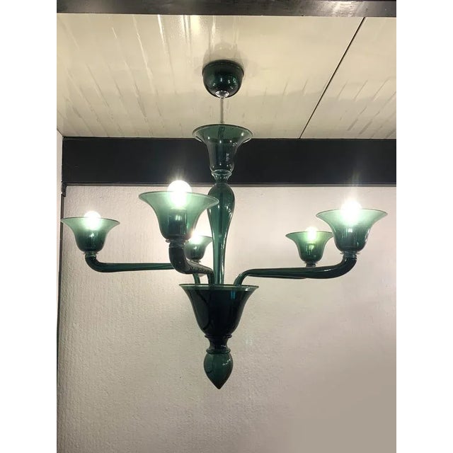 Contemporary Translucent Green-Bottle Murano Style Glass Chandelier from Simoeng For Sale - Image 3 of 8