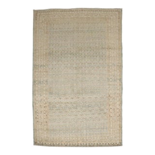 Persian Tabriz Mint Green Rug For Sale