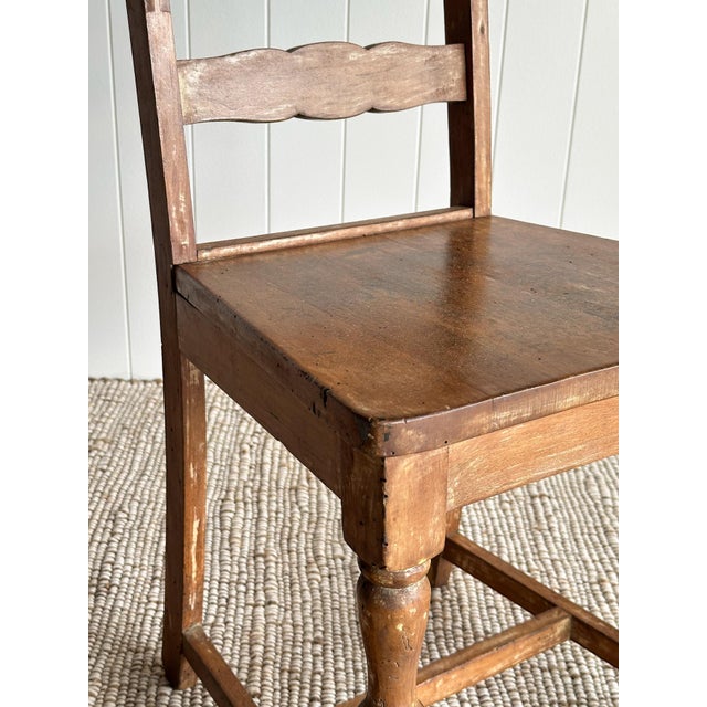 Antique Ladderback Scalloped Dining Chairs, Pair For Sale In Greensboro - Image 6 of 14