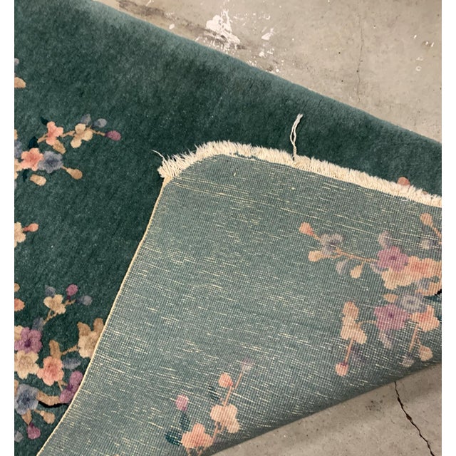 1920s, Handmade Antique Art Deco Chinese Rug 3.1' X 4.10' For Sale In New York - Image 6 of 6