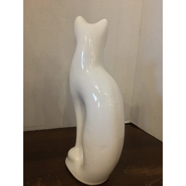 Ceramic Petite Mid Century Ceramic White Cat Figurine For Sale - Image 7 of 12