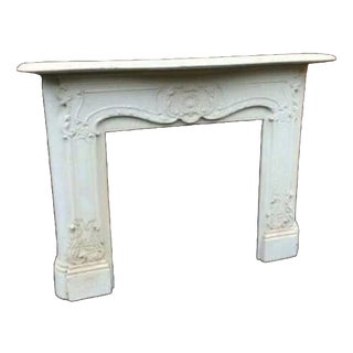 Victorian Rococo Revival Cast Iron Fireplace Surround, 1897 For Sale