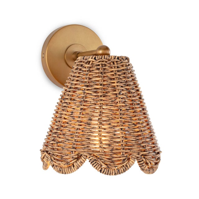 Regina Andrew Kismet Scalloped Hanging Sconce, Natural Brass For Sale In Detroit - Image 6 of 6