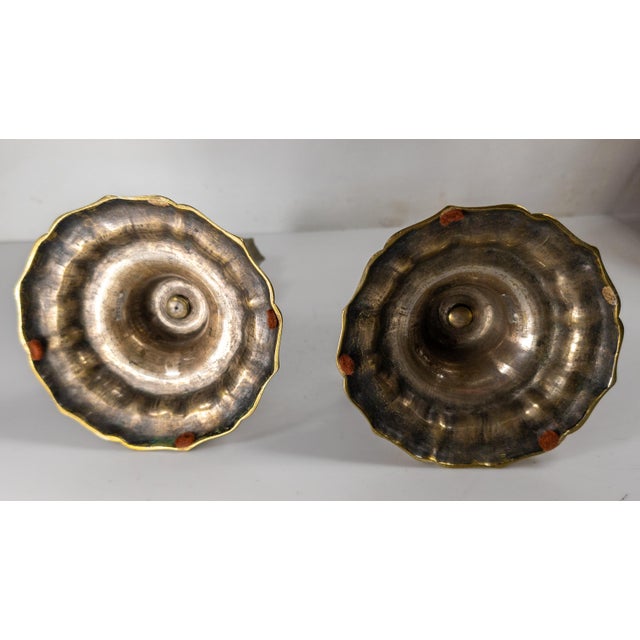 18th Century Pair of French Rococo Bronze Candlestick Candle Holders For Sale - Image 11 of 15