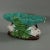 Minton Majolica figural bowl which features two rabbits amongst foliage, supporting a leaf. Colouration: turquoise, green,...