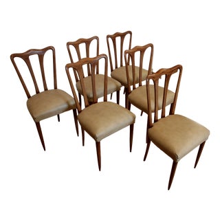 Mid-Century Modern Italian Chairs in White Faux Leather, 1960s, Set of 6 For Sale