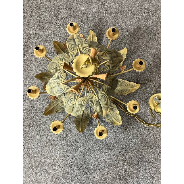 1960s Mid 20th Century Hollywood Regency Calla Lily Flower Chandelier For Sale - Image 5 of 7