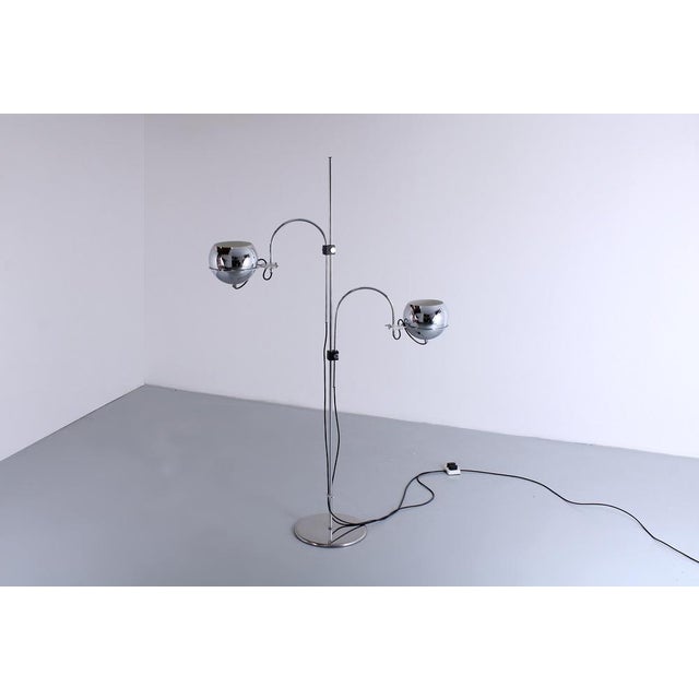 Adjustable Double Chrome Eyeball Globe Floor Lamp from Gepo, 1970s For Sale - Image 11 of 18